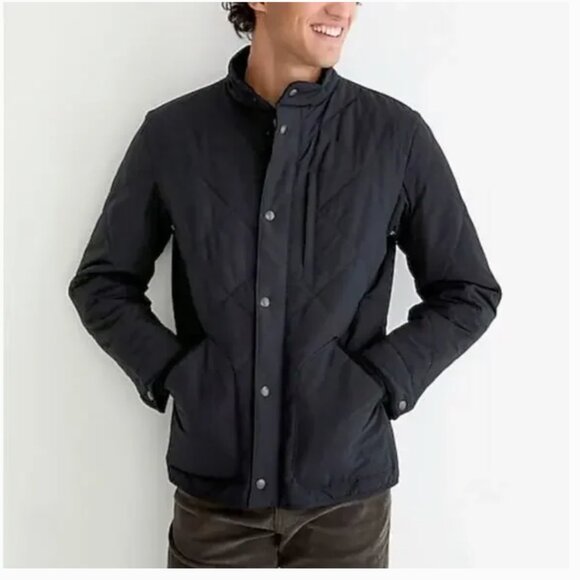 Men's J. Crew Quilted Sussex Jacket Navy Blue Size XL - Picture 1 of 16